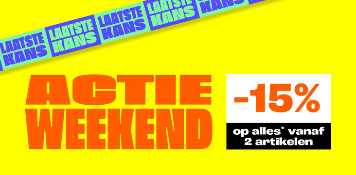 Laatste kans! 15% korting op alles vanaf 2 stuks