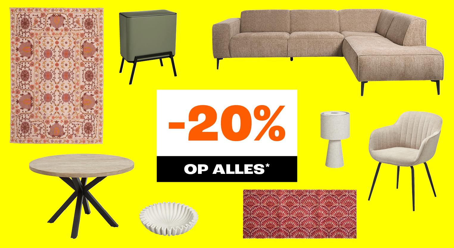20% korting op alles