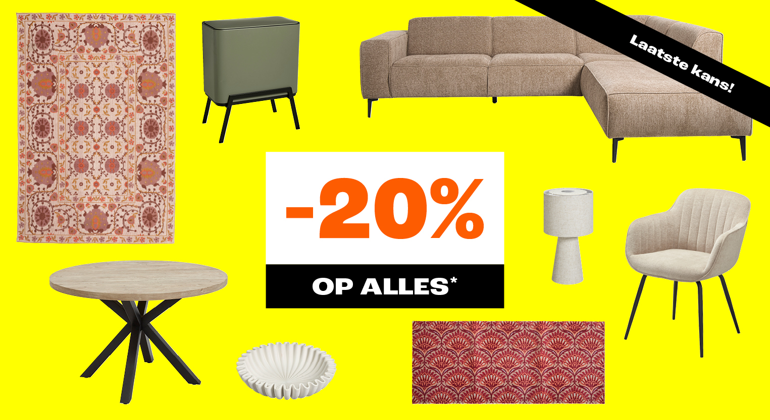 Laatste kans! 20% korting op alles