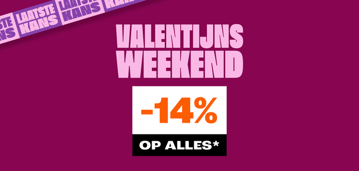Laatste kans! 14% korting op alles vanaf 2 stuks
