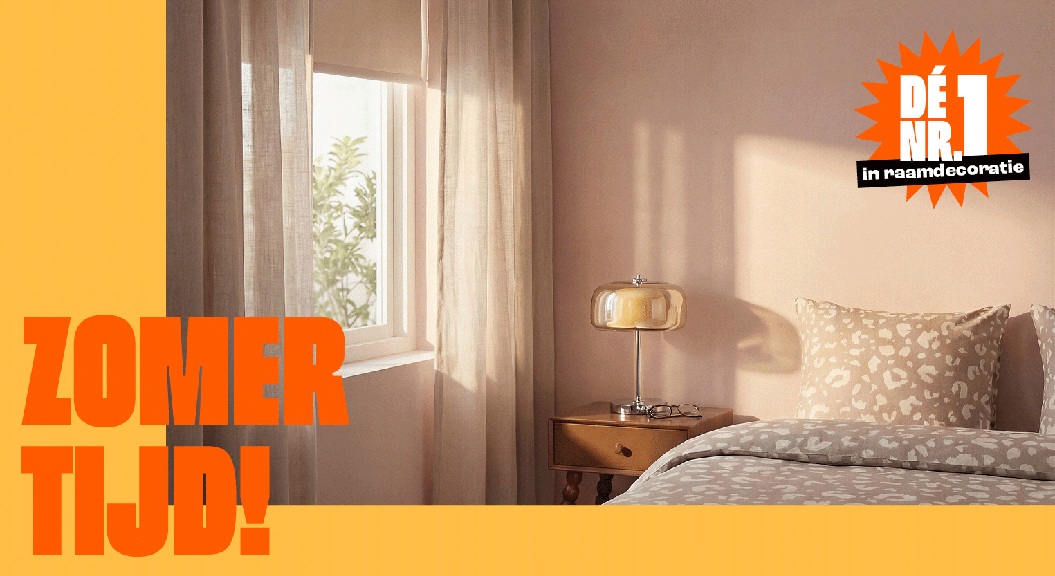 Alle raamdecoratie + gordijnen op maat 10% korting