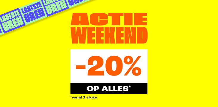 Laatste dag! 20% korting op alles vanaf 2 stuks