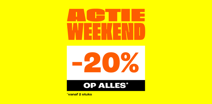 20% korting op alles vanaf 2 stuks