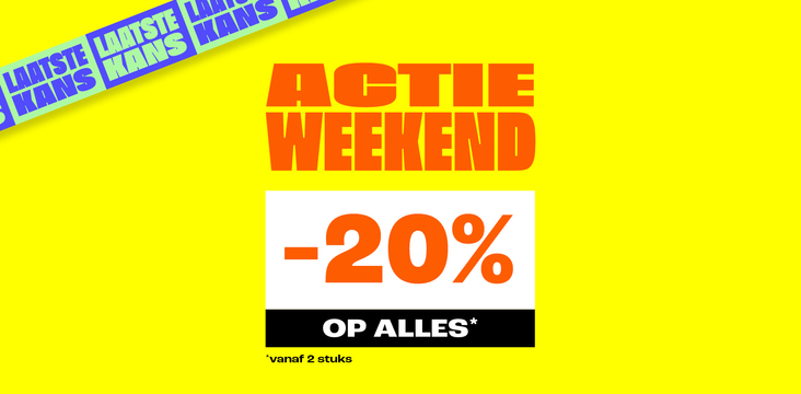 Laatste dag! 20% korting op alles vanaf 2 stuks
