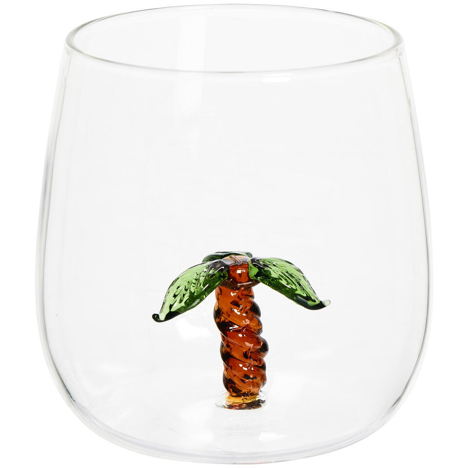 Waterglas Met Palmboom Groen 440ml
