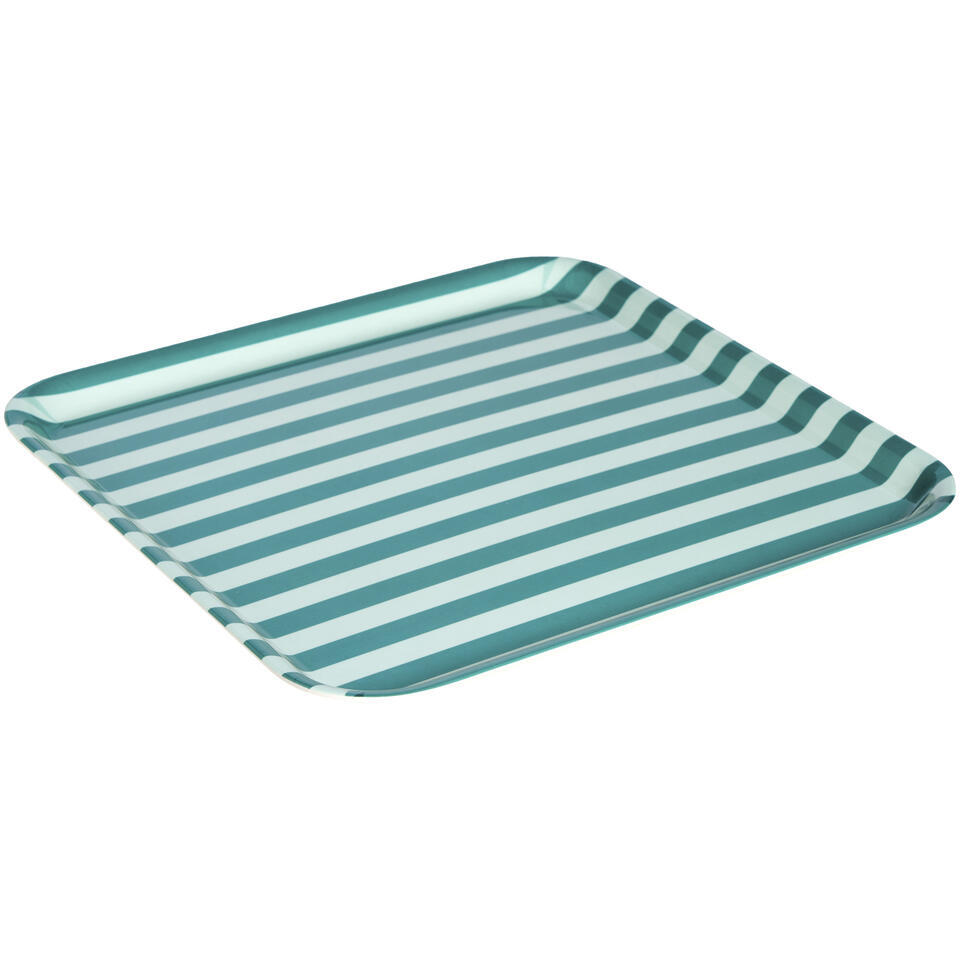 Dienblad Groen Gestreept - 33x33 cm