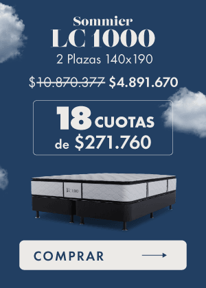 Sommier LC 1000 2 Plazas 140x190 $10.870.377 $4.891.670 18 CUOTAS de $271.760 COMPRAR