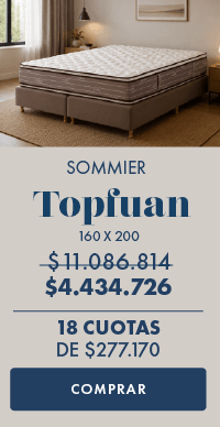 SOMMIER LC 1000 160 X 200 $14.162.410 $6.373.084 18 CUOTAS DE $354.060 COMPRAR