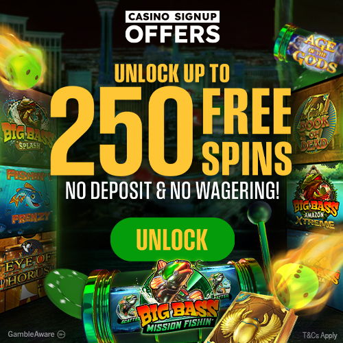 Up To 250 Free Spins – No Deposit
