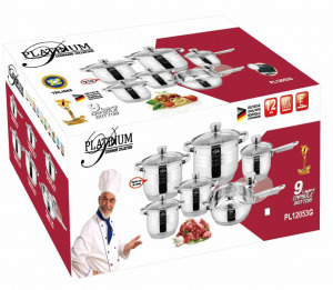 Platinum excellence 12 részes indukciós edénykészlet, 9 rétegű talppal