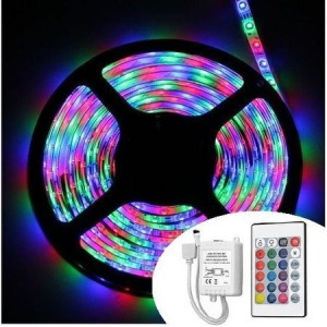 Színes 5m-es RGB 3528 típusú kültéri LED szalag szett távirányítóval