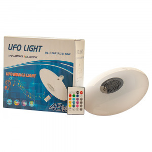 E27 RGB Bluetooth UFO lámpa hangszóróval + távirányítóval - 48W