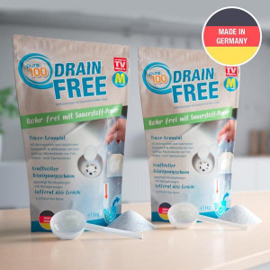 Pure100 Drain Free lefolyótisztító, 2 szett