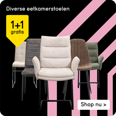 Diverse eetkamerstoelen 1+1 gratis