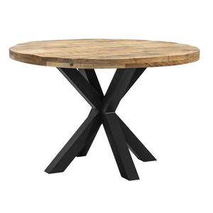 Eetkamertafel Trevor spinpoot - bruin/zwart - 78xØ120 cm