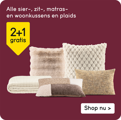 Alle sierkussnes en plaids 2+1 gratis