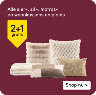 Alle sierkussnes en plaids 2+1 gratis