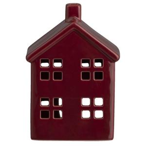 Waxinelichthouder Huis - rood - 14,5x10,5x6,7 cm