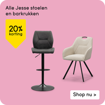 Jesse stoelen en barkrukken 20% korting