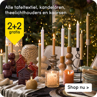 tafeltextiel en kandelaren 2+2 gratis