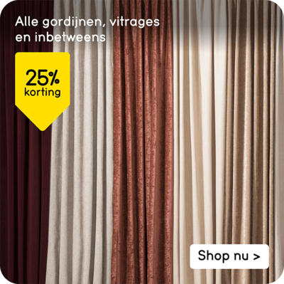 gordijnen 25% korting