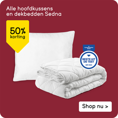 Alle hoofdkussens en dekbedden Sedna 50% korting