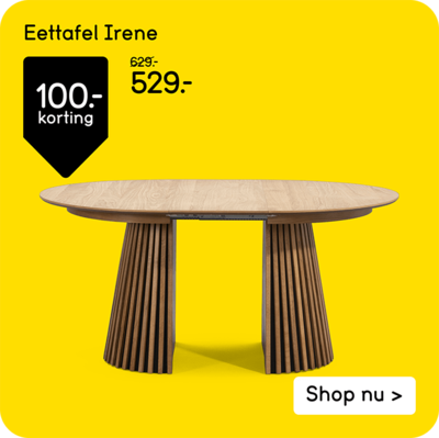 tafel irene 100,- korting