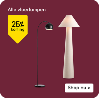 vloerlampen 25% korting