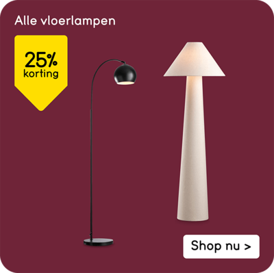 vloerlampen 25% korting