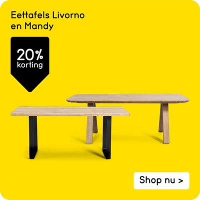 Eettafels Livorno en Mandy 20% korting