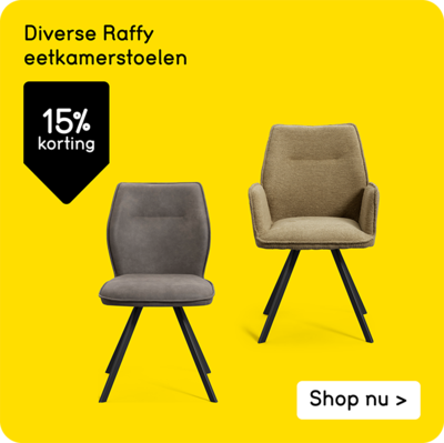 Diverse Raffy eetkamerstoelen 15% korting