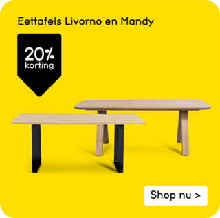 Eettafels Livorno en Mandy 20% korting