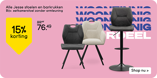 Alle Jesse stoelen en barkrukken 15% korting