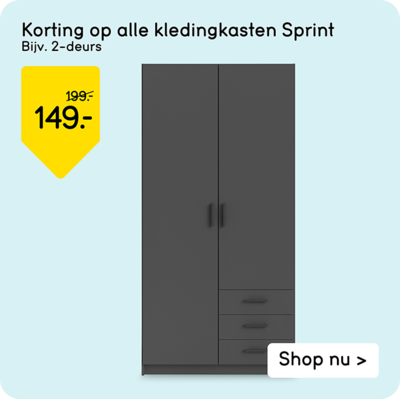 Korting op alle kledingkasten Sprint