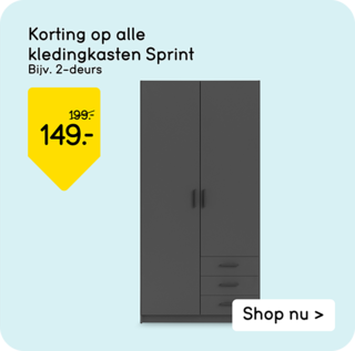 Korting op alle kledingkasten Sprint