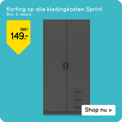 Korting op alle kledingkasten Sprint