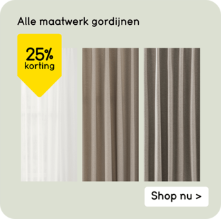 25% korting op alle maatwerk gordijnen