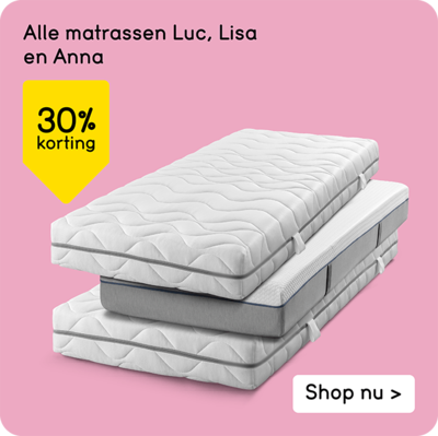 Alle matrassen Luc, Lisa en Anna 30% korting