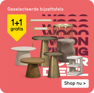 1+1 gratis op geselecteerde bijzettafels