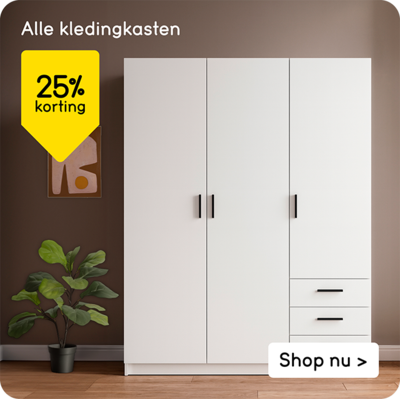 Alle kledingkasten 25% korting