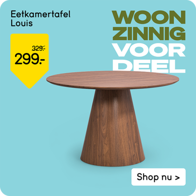 Eetkamertafel Louis van 329,- voor 299,-