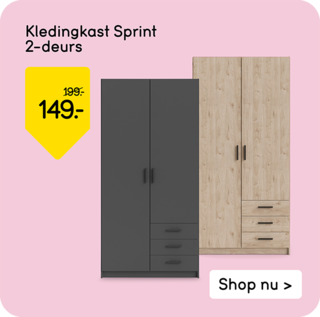 Kledingkast Sprint 2-deurs van 199,- voor 149,-