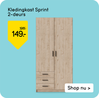 Kledingkast Sprint 2-deurs van 199,- voor 149,-