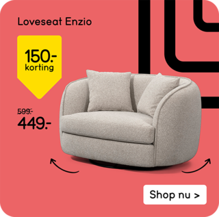 Loveseat Enzio 150,- korting van 599,- voor 449,-