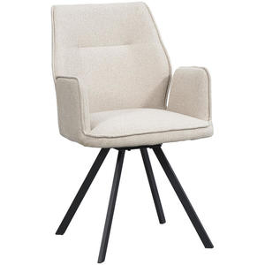 Eetkamerstoel Raffy met armleuning - stof - beige