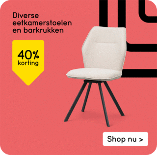 Alle eetkamerstoelen en barkrukken Lizzy, Raffy, Lars, Gijs en Belle 40% korting