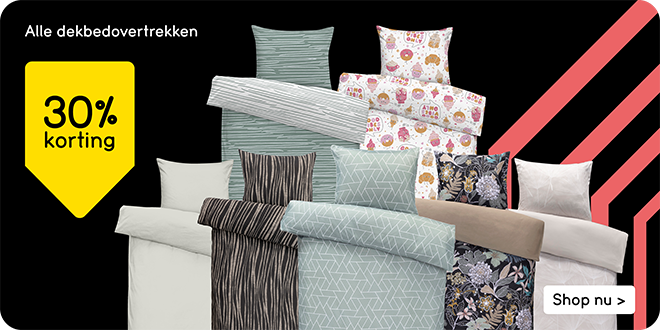 Alle dekbedovertrekken 30% korting