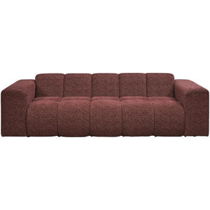 Bank Beau 3-zits - stof Raven - wijnrood