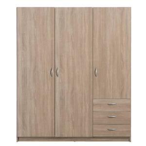 Kledingkast Varia 3-deurs - licht eiken - 175x146x50 cm