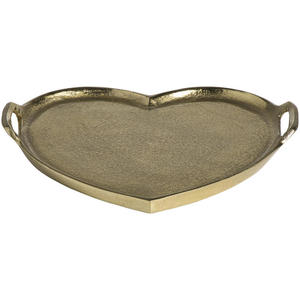 Dienblad Hart goudkleur aluminium - 30x33 cm